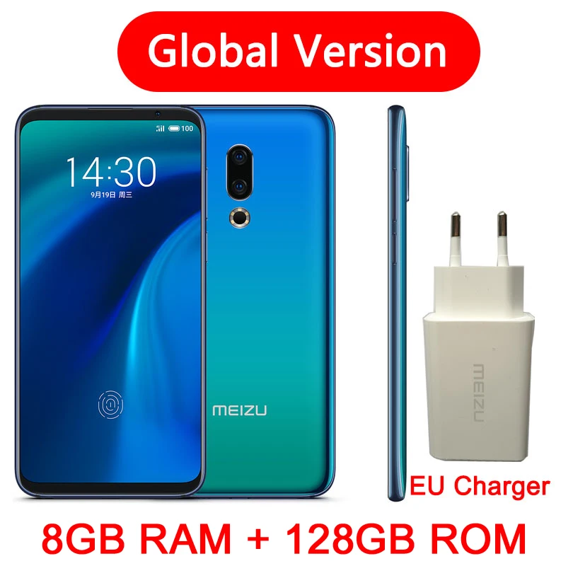 Официальная глобальная версия Meizu 16th 8 ГБ ОЗУ 128 Гб ПЗУ мобильный телефон