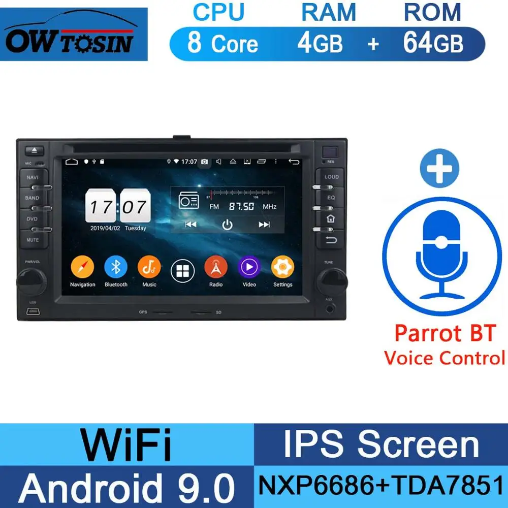 64G Parrot BT " ips 8Core 4G+ 64G Android 9,0 Автомобильный DVD Радио gps Navi для Kia CEED Cerato Carens Carnival Lotze Morning Rio Optima DSP CarPlay - Цвет: 64G Parrot BT