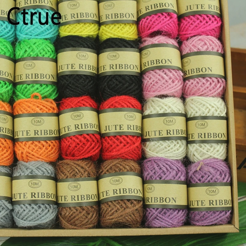 Colorful Jute Twine Natural Rope DIY Rustic Tags Wrap vintage wedding decoration Kindergarten Craft Burlap Gift Packaging | Дом и сад