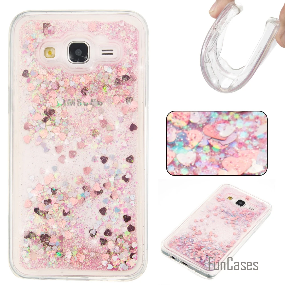 Coque Bling Love Heart Stars Мягкий ТПУ чехол для телефона samsung Galaxy J5 Funda Quicksand сотовый Чехол J500