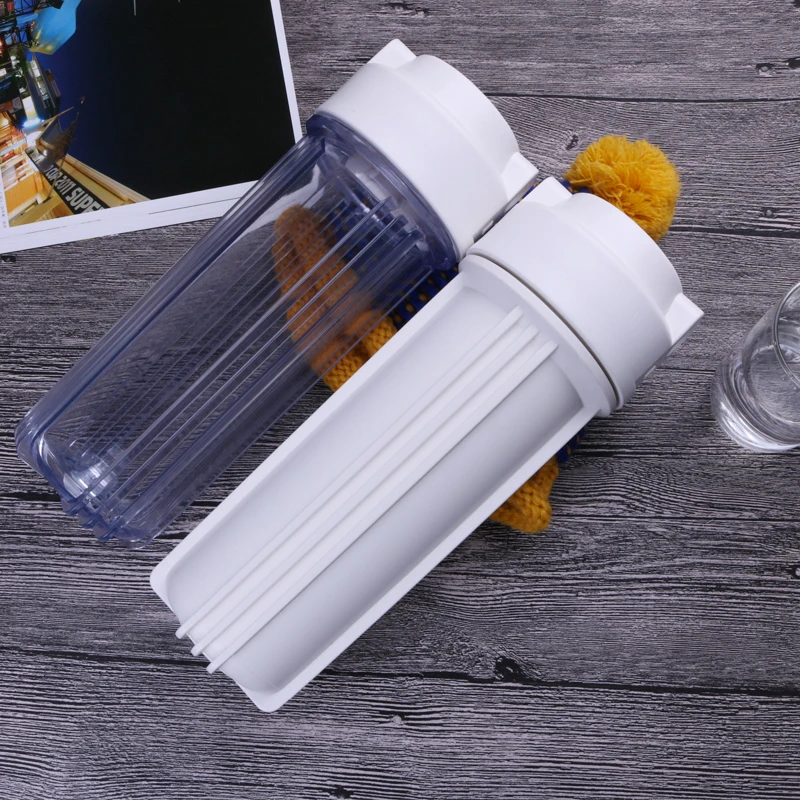 10 дюймов очиститель воды фильтр бутылка прозрачный shell спереди Бутылка 1/4