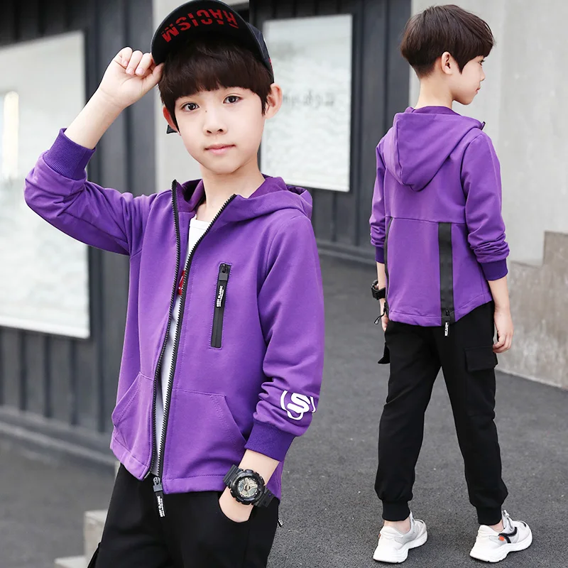 2020 Spring Autumn Teenage Clothes Set 4 5 6 7 8 9 10 11 12 13 14 Years Old Big Boy Sports Suit Hooded Jacket Pants Clothing |