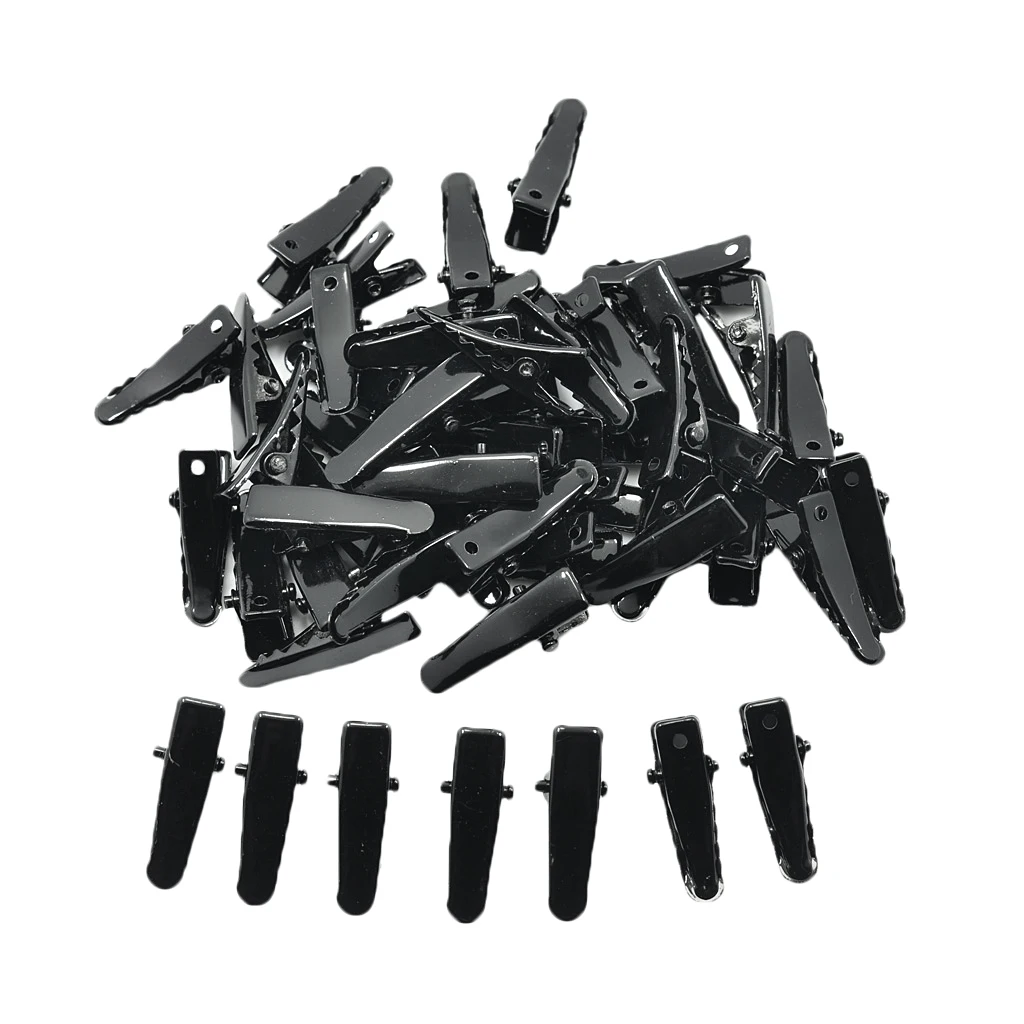 50pcs Mini Black Metal Single Prong Hair Clips Alligator Barrette Findings DIY Women Baby Accessories Kids Bows | Украшения и