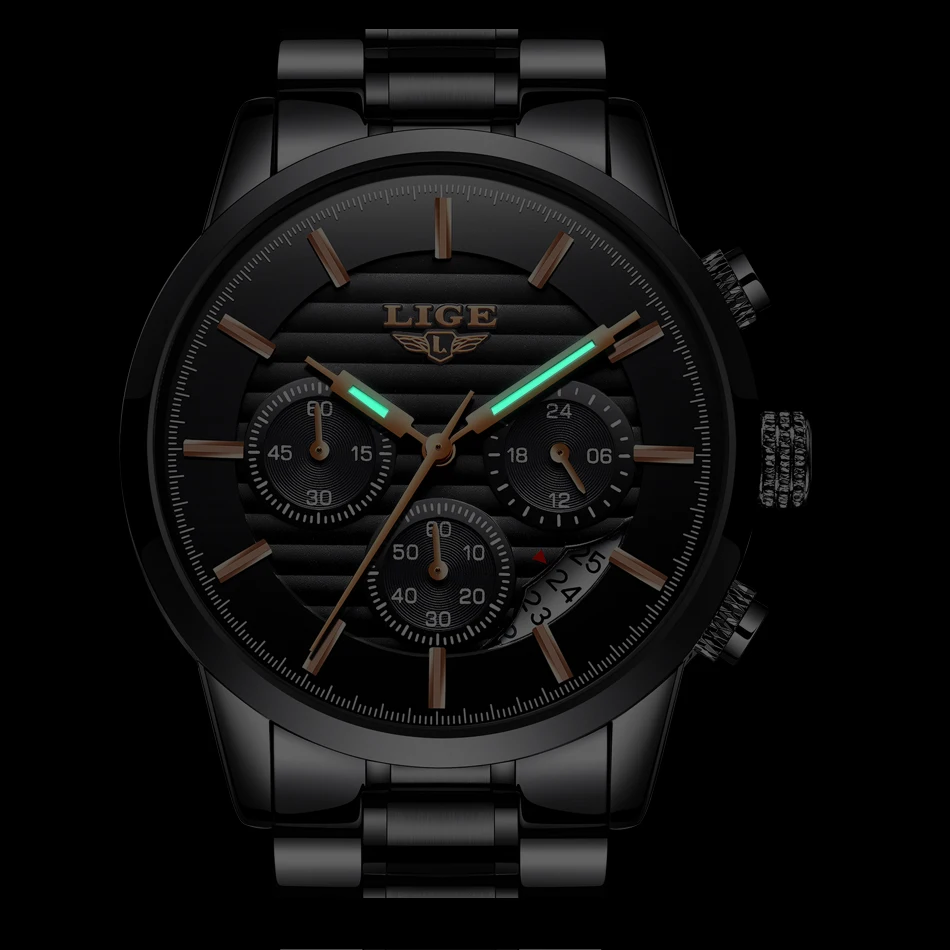 Relojes 2019 часы мужские LIGE модные спортивные кварцевые Топ бренд класса люкс Бизнес