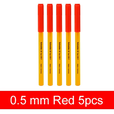 5pcs Red LifeMaster Шнайдер Топы 505F Желтый корпус супер большой объем чернил шариковая ручка черный/синий/красный Пишущие принадлежности - Цвет: 5pcs Red