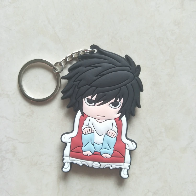 Японский аниме Death Note L ПВХ брелок Yagami светильник ryuku забавные персонализированные для мужчин и женщин подвесные брелоки Llaveros breloki подарок