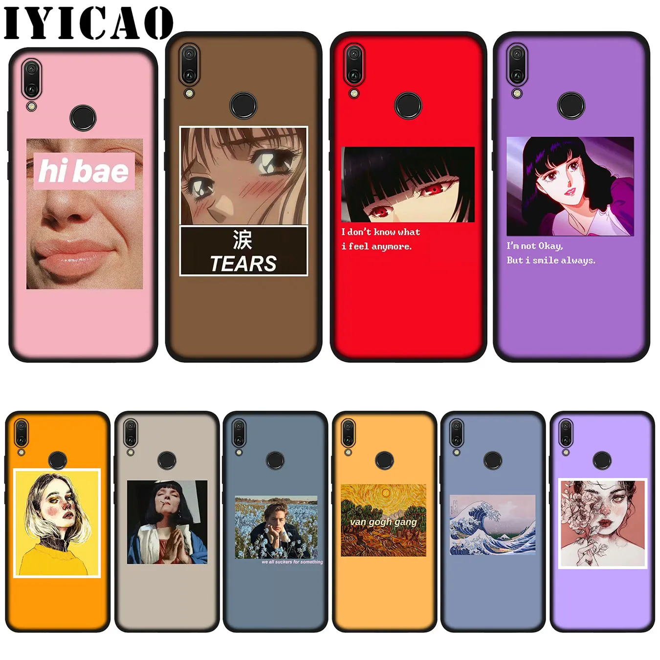 Мягкий чехол IYICAO для Huawei P20 Pro P10 P8 P9 P30 Lite Mini 2017 P Smart 2019 с изображением прекрасного