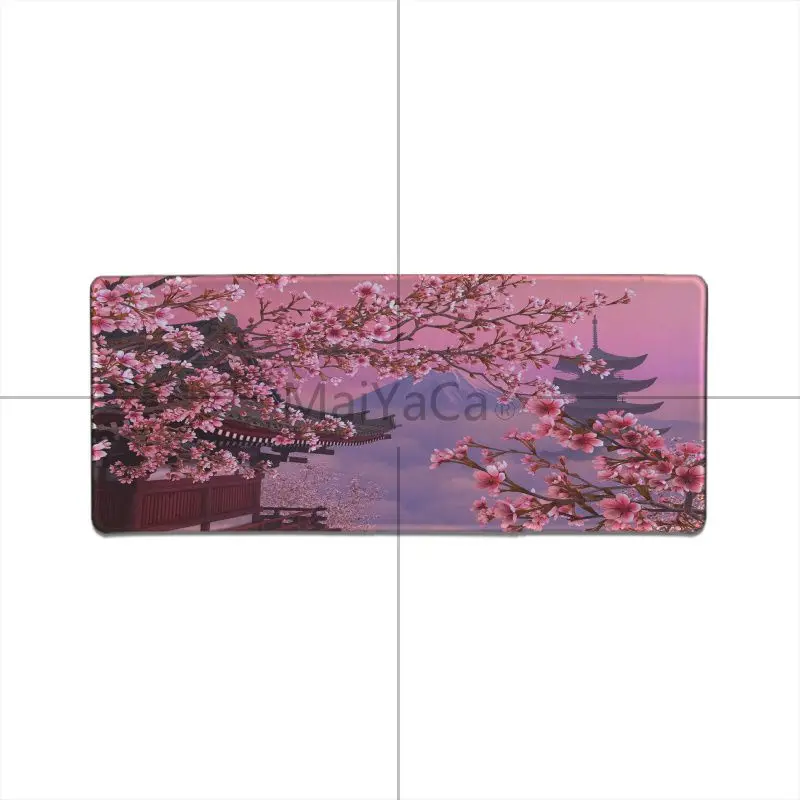 LockEdge 30X90cm MaiYaCa Japan Temple Cherry blossom Sceneary большой коврик для мыши PC компьютерный коврик модный компьютерный коврик для мыши игровой коврик для мыши - Цвет: LockEdge 30X90cm