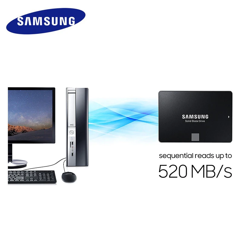 SAMSUNG 860 EVO SSD 250G Внутренний твердотельный диск 1T 2 ТБ высокоскоростной SATAIII SATA 3 быстрый для ноутбуков настольных ПК