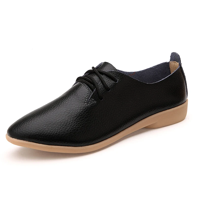 Туфли BeckyWalk женские из натуральной кожи на шнуровке повседневная обувь плоской