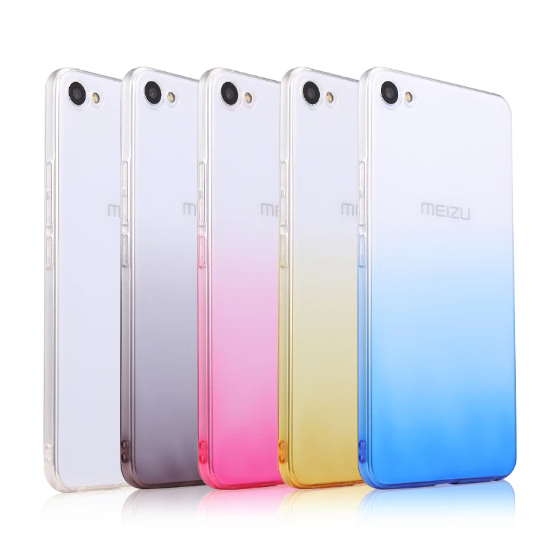 Мягкий силиконовый чехол из ТПУ градиентного цвета для Meizu U10 U20 MX5 MX6 Pro 6 7 M15 M16 Plus 6T 2