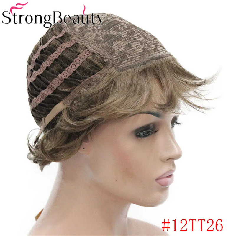 StrongBeauty короткие кудрявые синтетические парики термостойкие монолитные волосы женский парик