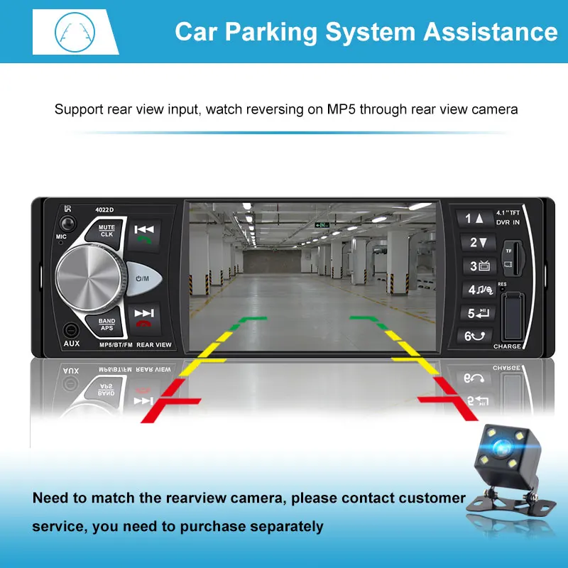 Центральный Multimidia 1 Din автомагнитола Авто Аудио Стерео FM Bluetooth Камера заднего вида