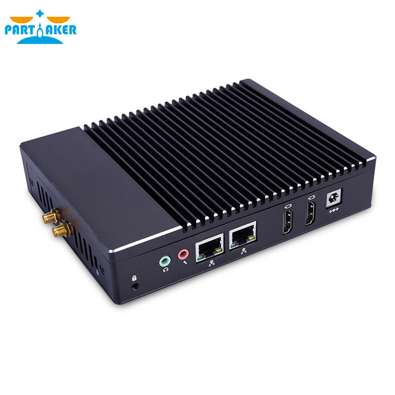 Двойной HDMI Lan безвентиляторный мини ПК с J3160 алюминиевый чехол для цифровой