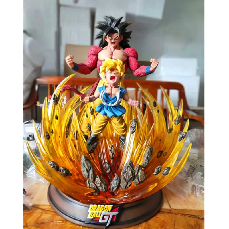 Многоцветный Dragon Ball GK 1/4 Super Saiyan Strongest Transformation Son Goku Resin Statue Action Figure Collection Model Toy G2396 - Цвет: Многоцветный