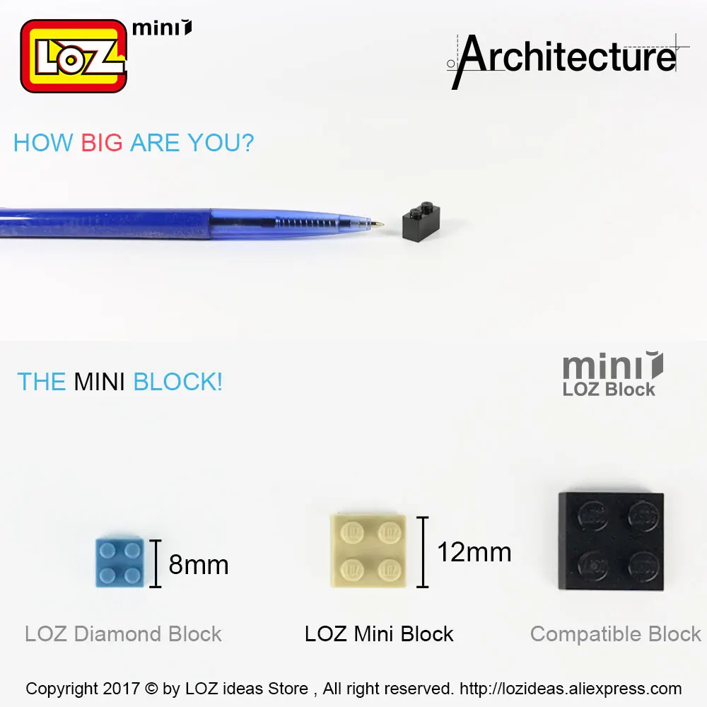 

LOZ Mini Blocks Architecture Model Kits Diy Building Blocks Toys World Famous Architectures Villa Model Blocks Enlighten Brick