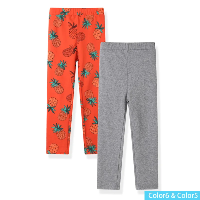 Color6 Color5 Комплект из 2 предметов для девочек; базовые леггинсы; Одежда для маленьких девочек; Детские хлопковые обтягивающие леггинсы с цветочным принтом; SCH0343 - Цвет: Color6 Color5