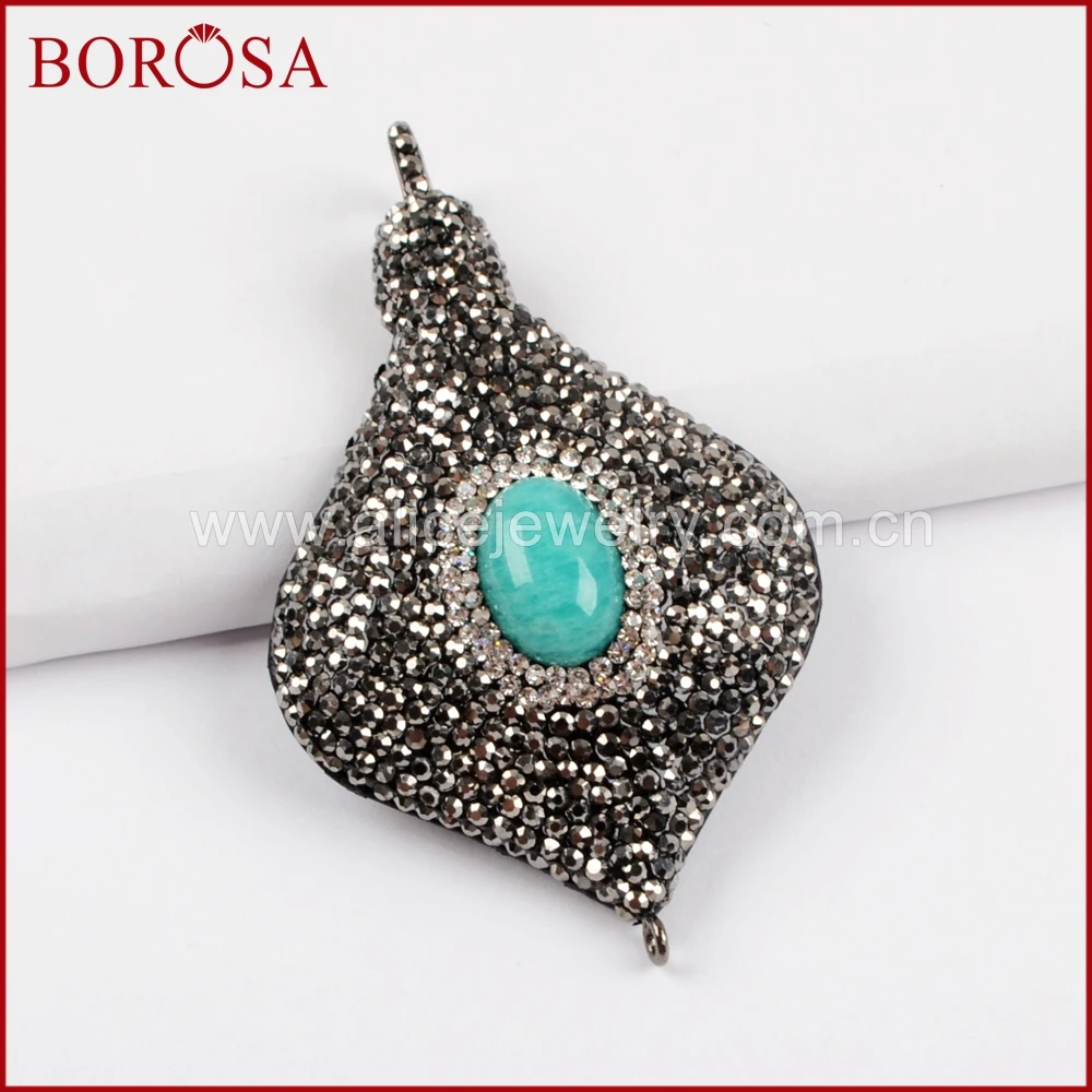 BOROSA 5 шт. ручная закрепка паве CZ горный хрусталь Druzy Agates змеиная задняя подвеска