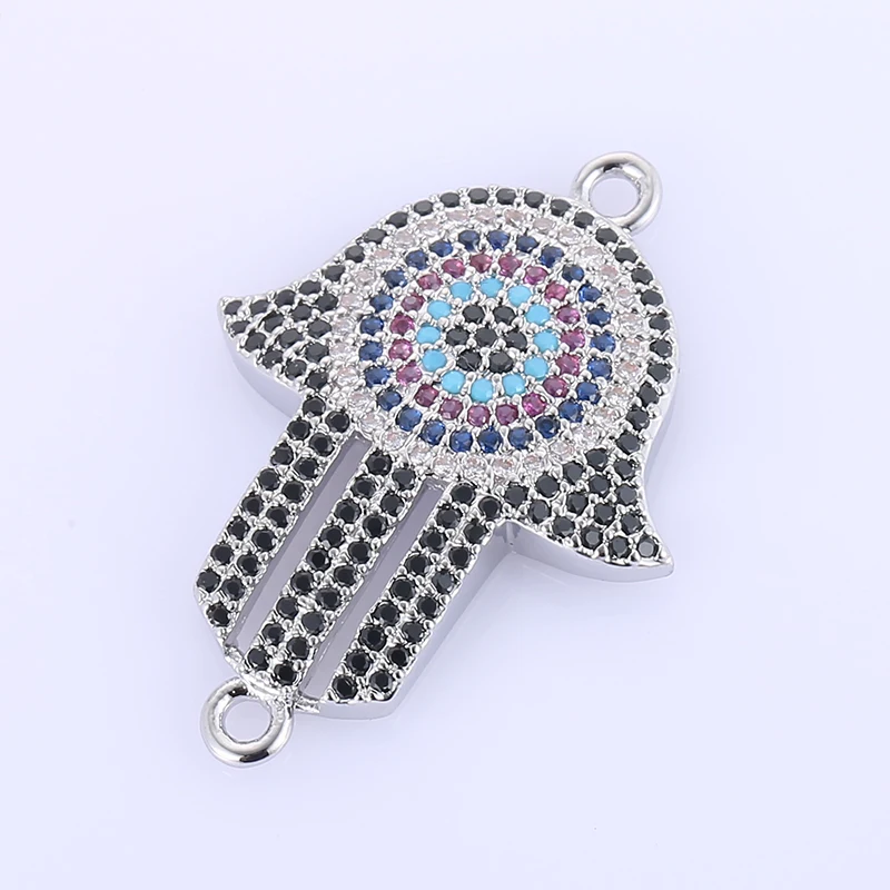 Хамса ожерелье руки золотые многоцветные циркониевые стразы ожерелья амулет