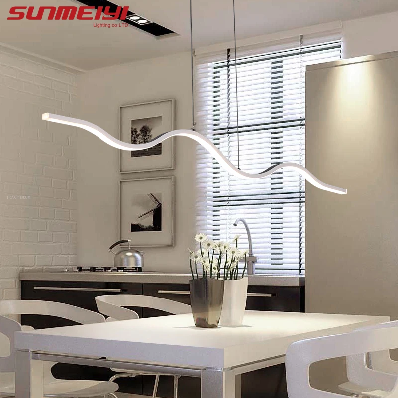 Новый светодиодный подвесной светильник для кухни столовой белая Подвесная