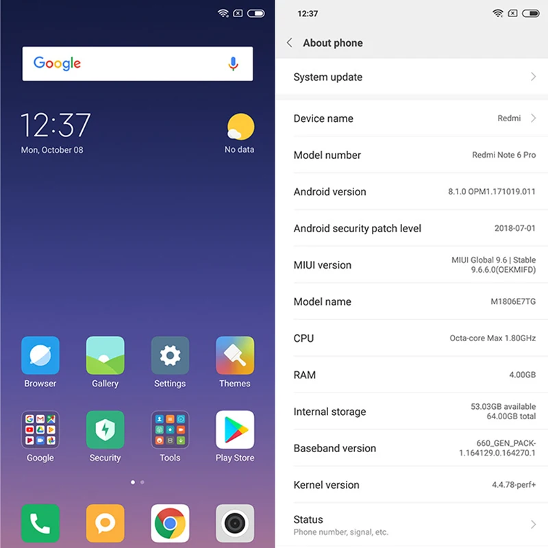 Глобальная версия Xiaomi Redmi Note 6 Pro 4 Гб 64 Snapdragon 636 Octa Core 4000 мАч 26 &quot19:9 полный экран 12 Мп