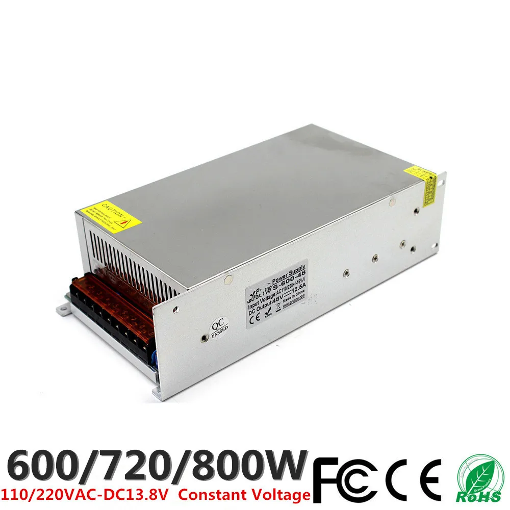 

DC 13,8 V 43.5A 600W 52A 720W 58A 800W Светодиодный драйвер импульсный источник питания 110V 220V стандартный трансформатор постоянного напряжения CCTV CNC