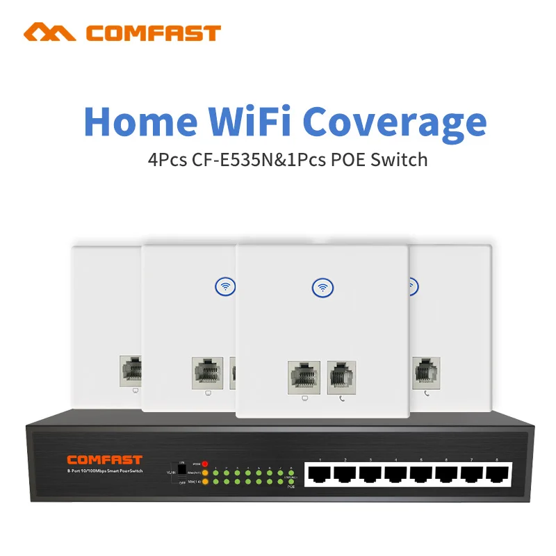 DHL домашний Wi Fi решение 4 шт. Comfast E535 300 Мбит/с Wall Встраиваемая Беспроводной