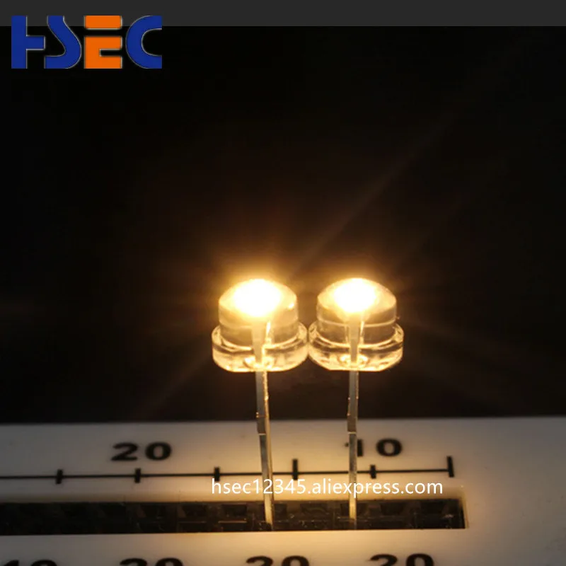 Бесплатная доставка 1000 шт. 5 мм (4 8 мм) светоизлучающие диоды Straw Hat теплый белый