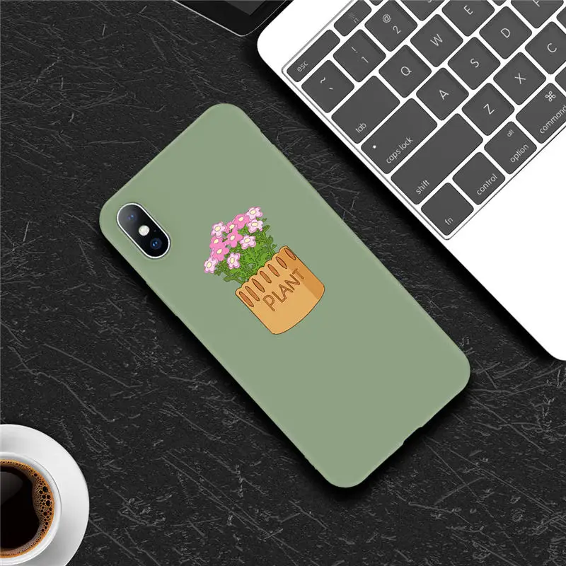 7058 Чехол Ottwn цветы Кактус авокадо для iPhone 11 Pro XS Max 6 6s 7 8 Plus X XR 5 5S SE зеленый Растительный чехол для телефона мягкий ТПУ чехол - Цвет: 7058