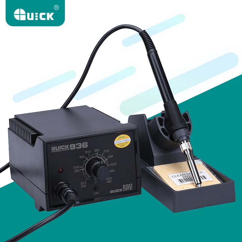 

QUICK 936 110V/220V Soldering Rework Station Constant Temperature Anti-Static 60w Soldering Iron ESD Safe Welding Station