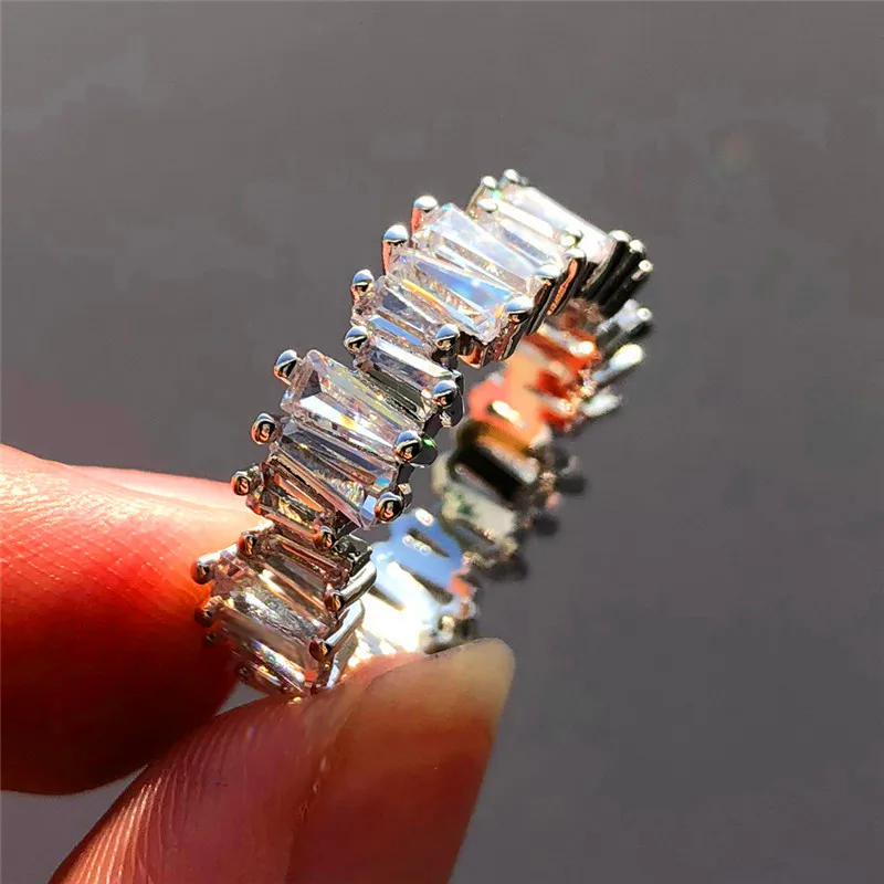 Boho модное кольцо с кристаллами, роскошное женское серебряное розовое золото, свадебные ювелирные изделия, обручальные кольца для женщин