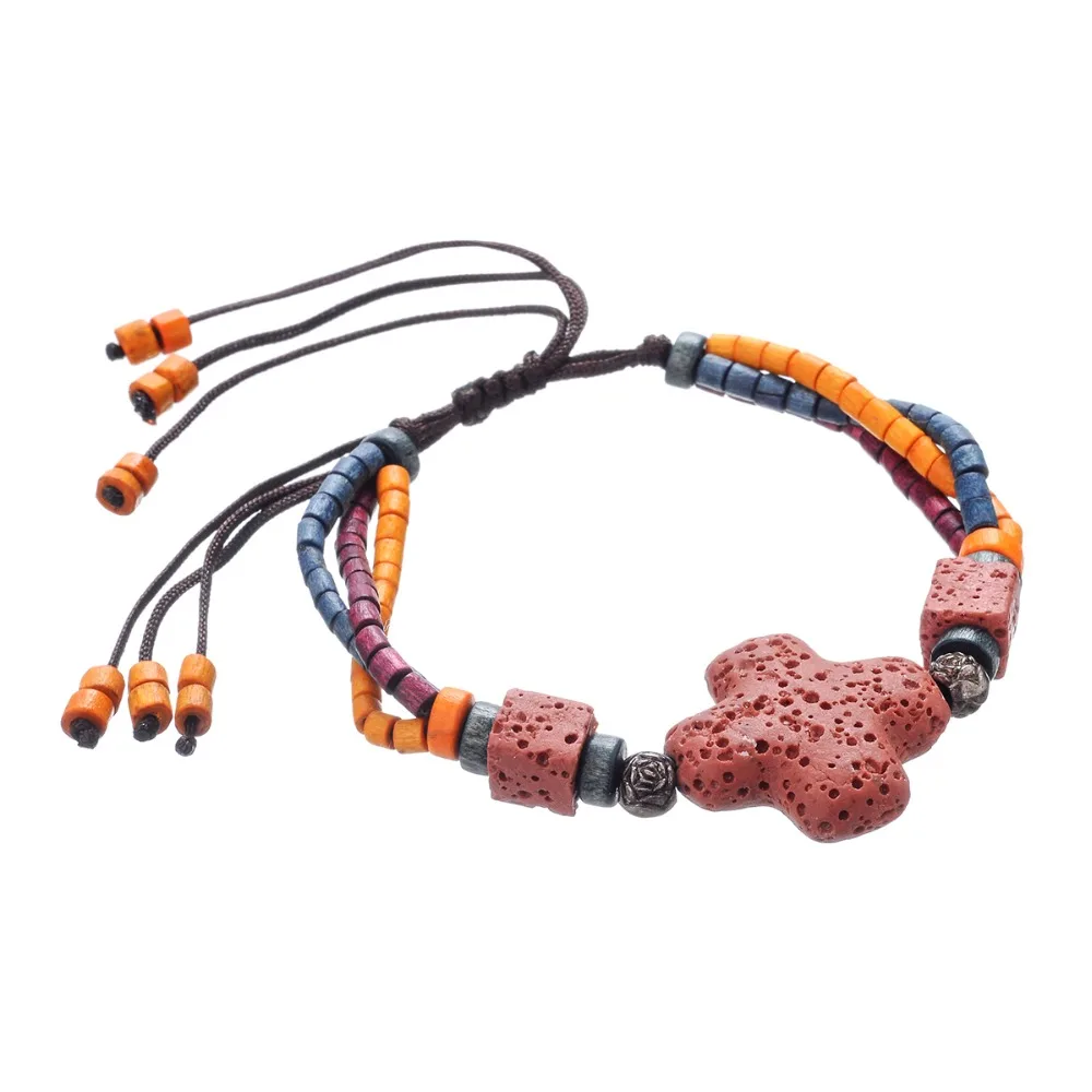 Лидер продаж вулканические камни синие деревянные красные бусины