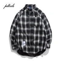 new japanese style fashion brand bump color plaid thicken fleece mens shirts hip hop autumn casual vintage plaid male shirts