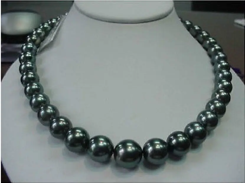 

Free Shipping 003527 GENUINE Charming 11-12mm TAHITIAN black PEARL NECKLACE 17.5-18"