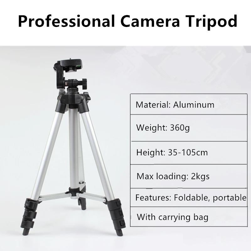 Portable Camera Tripods with Quick Release Plat Rocker Arm Clips for Canon Nikon Sony Camcoder Phone Projector Stand |