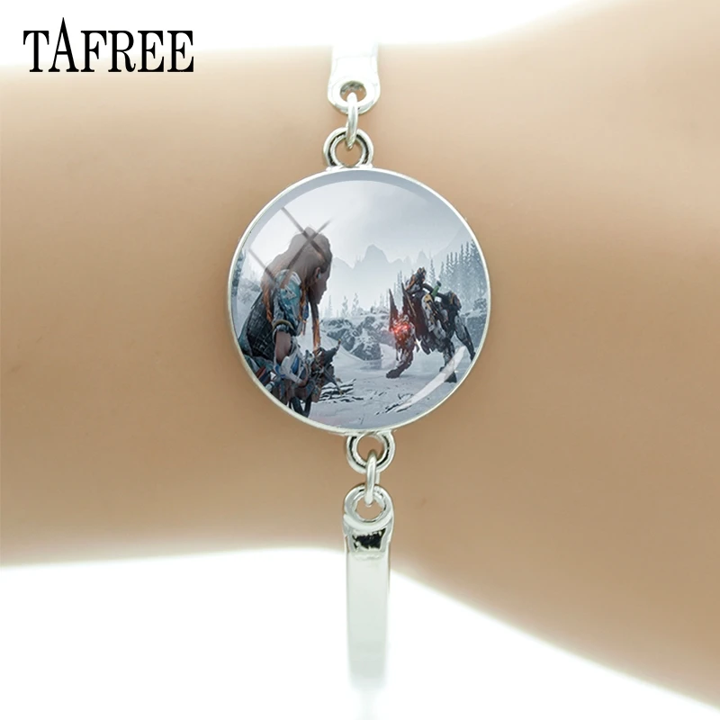 

TAFREE Horizon Zero Dawn Games Bracelets Glass Cabochon Dome Handmade Art Bracelet Bangles New Fashion Jewelry Accessories HZD29