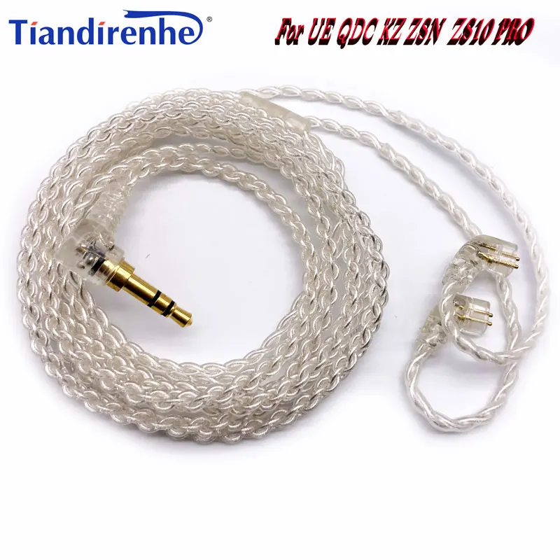 Новый 4 Жильный Кабель 0 78 мм 2 контактный для наушников UE QDC KZ ZSN ZS10 PRO с разъемом 3 5