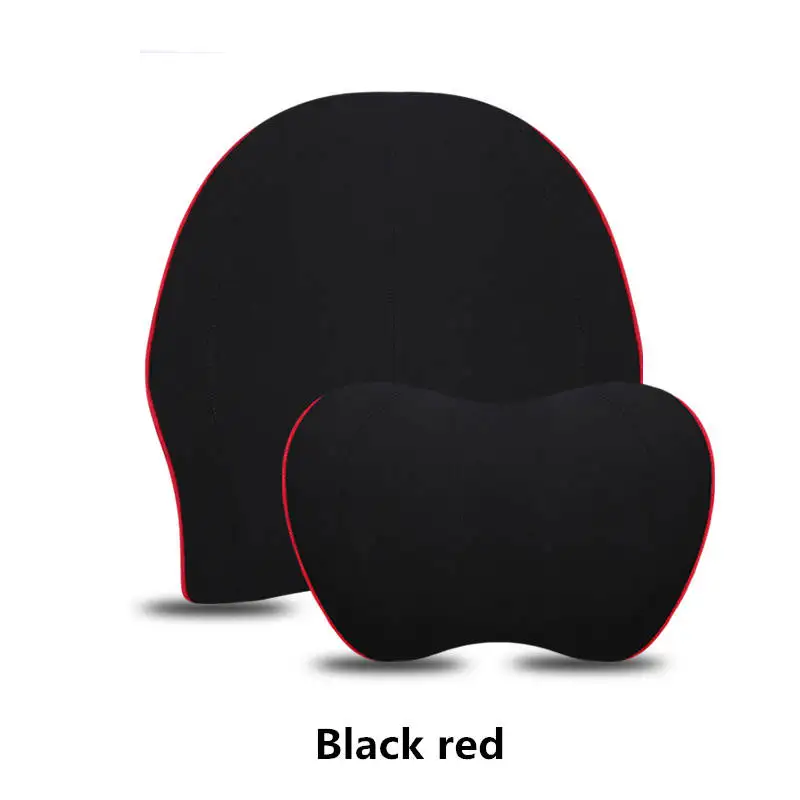 Black red Подголовник автомобиля подушка для шеи в автомобиль памяти Хлопок Подушка сидение четыре сезона автомобиля поставки пара автомобильных подушки под талию - Цвет: Black red