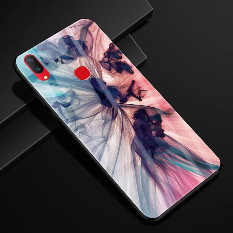 Чехол для Vivo Y91, Y95, закаленное стекло, чехол с рисунком, черный, TPU, бампер, чехол для Vivo Y95, Vivo Y91, чехол для телефона, стекло, Y 91 - Цвет: 11