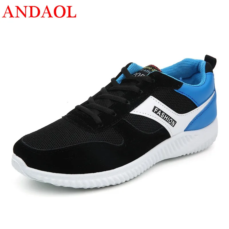 

ANDAOL Men's Casual Shoes Top Quality Mesh Breathable Light Mixed Colors Sneakers Luxury Massage Non-Slip Trainers Skateboarding