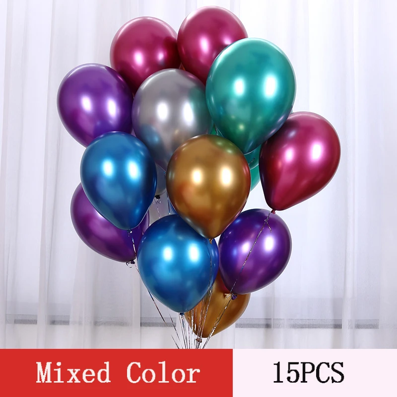 Color 1 Новые блестящие латексные шары с металлическим жемчугом, толстые хромированные надувные воздушные шары, шары для свадьбы, дня рождения, украшения для вечеринки - Цвет: Color 1
