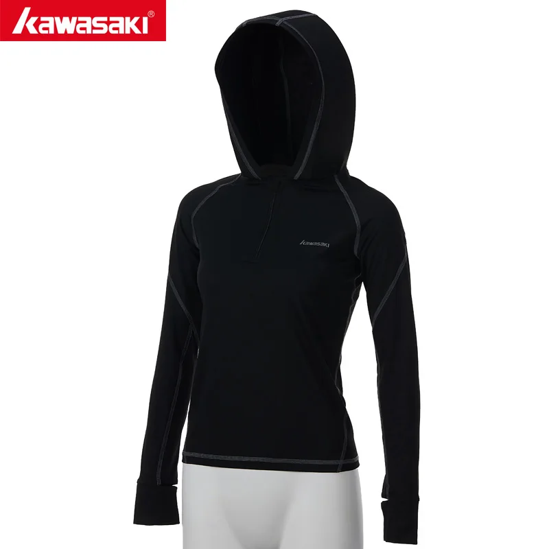 Бренд Kawasaki, женские куртки для бега с капюшоном, толстовка с длинными рукавами, женские спортивные куртки, спортивные топы для фитнеса, RJK-T2003 - Цвет: RJK-T2003 Black