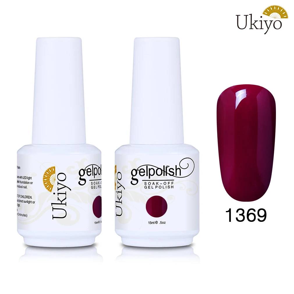1369 Ukiyo 15 мл Лак для ногтей 170 великолепный цвет Гель-лак для ногтей Vernis полуперманентное верхнее покрытие Базовое покрытие гель-лаки для ногтей Гель-лак - Цвет: 1369