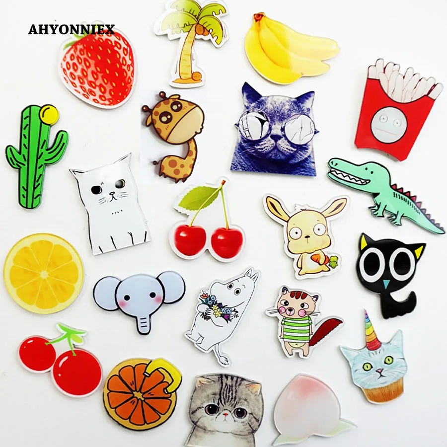1 шт мультфильм Кот слон клубника Брошь Акриловые Значки на рюкзак булавка, бейдж, украшение значки на одежду