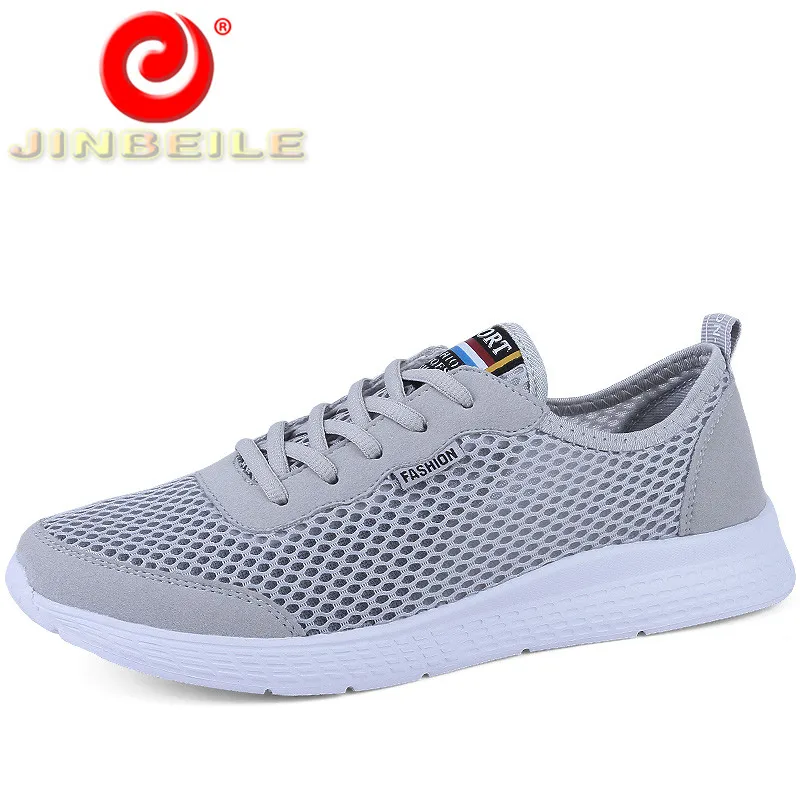 JINBEILE Ultra-light Summer Men Running Shoes Women Breathe Mesh Sneakers Outdoor Sports Big Size Couple | Спорт и развлечения