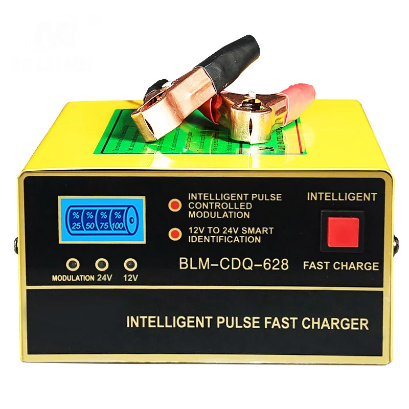 Автоматическое умное 12 В 24 Автомобильное зарядное устройство 200AH Авто Чистый