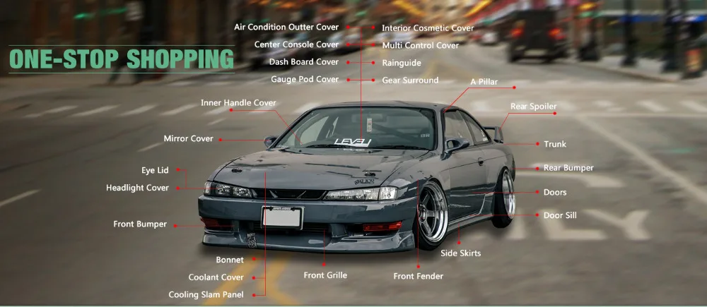 Автомобильные аксессуары-Стайлинг для Nissan S14 рано углеродного волокна вентилируемый фар воздуховода LHS комплект аксессуаров
