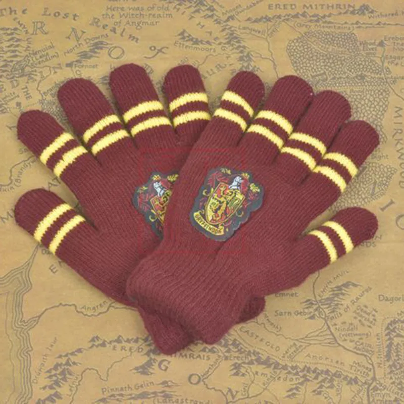 gloves 40 Гермиона шарф для косплея Слизерин Hufflepuff Гриффиндор шарф шарфы для мужчин и женщин перчатки носки - Цвет: gloves 40