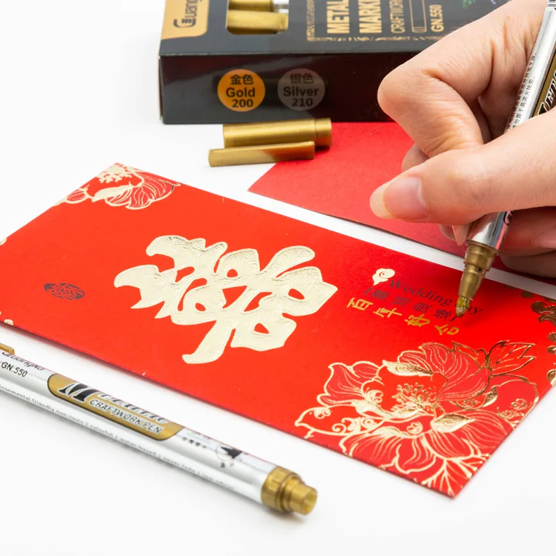 12 цветов Набор mitsubiisi GN Posca Pc 2,8 мм Перманентный маркер Металические ручки на водной основе граффити CD стекло золото серебро