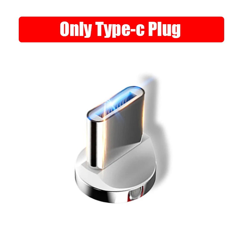 Магнитный USB C Micro USB кабель для huawei P20 светодиодный Тип C магнит зарядное устройство Micro USB кабель для передачи данных нейлоновый провод шнур для Xiaomi samsung - Цвет: Only Type-c Plug